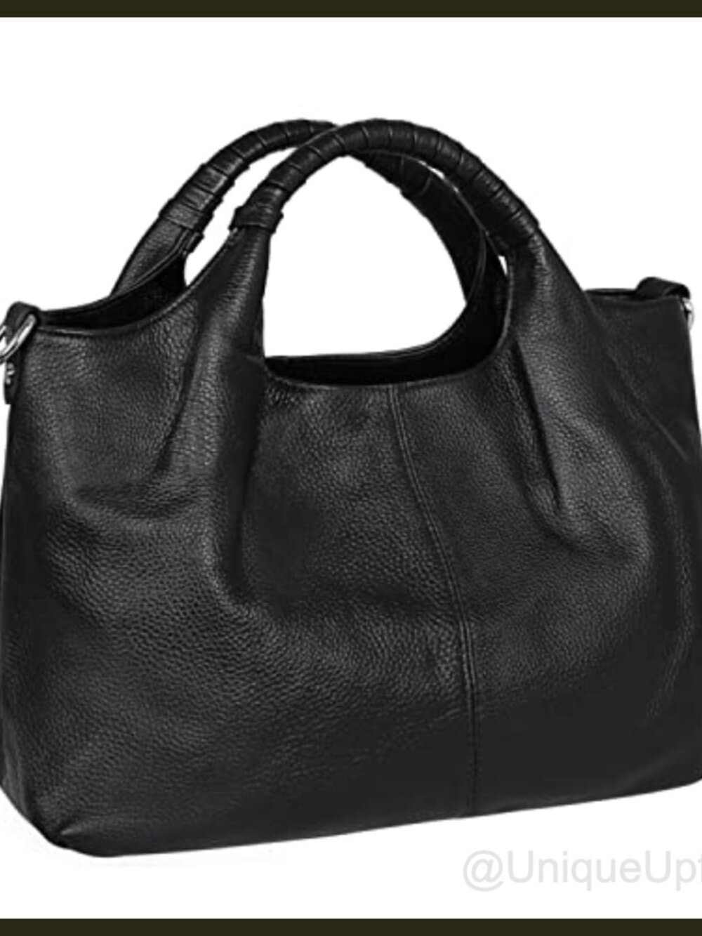 Genuine Leather Satchel Top Handle Crossbody Purse with Adjustable Strap